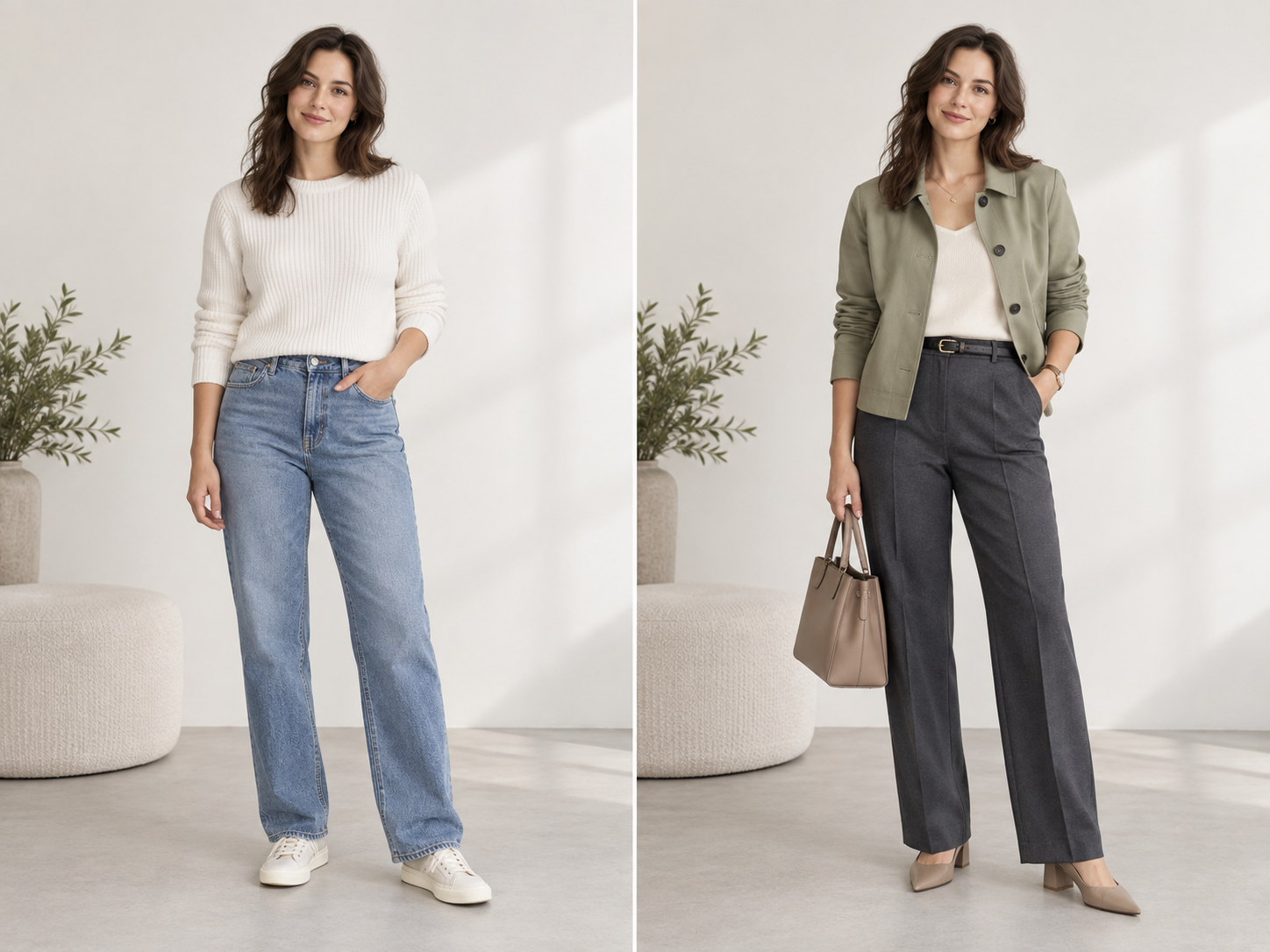 A casual outfit and a coordinated styling preview